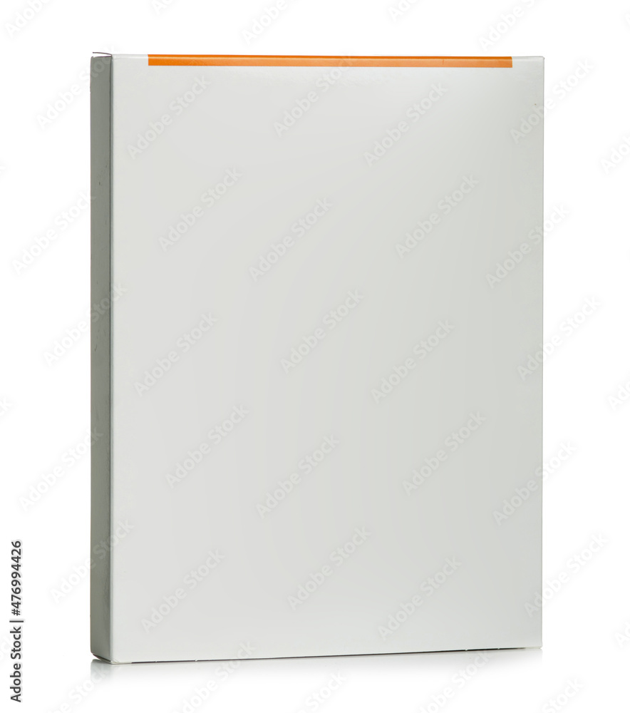 White cardboard box isolated on white background White cardboard box isolated on white background