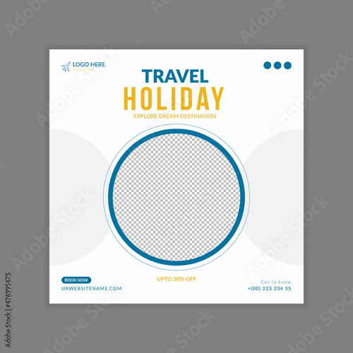 Travel holiday instagram post and social media post template