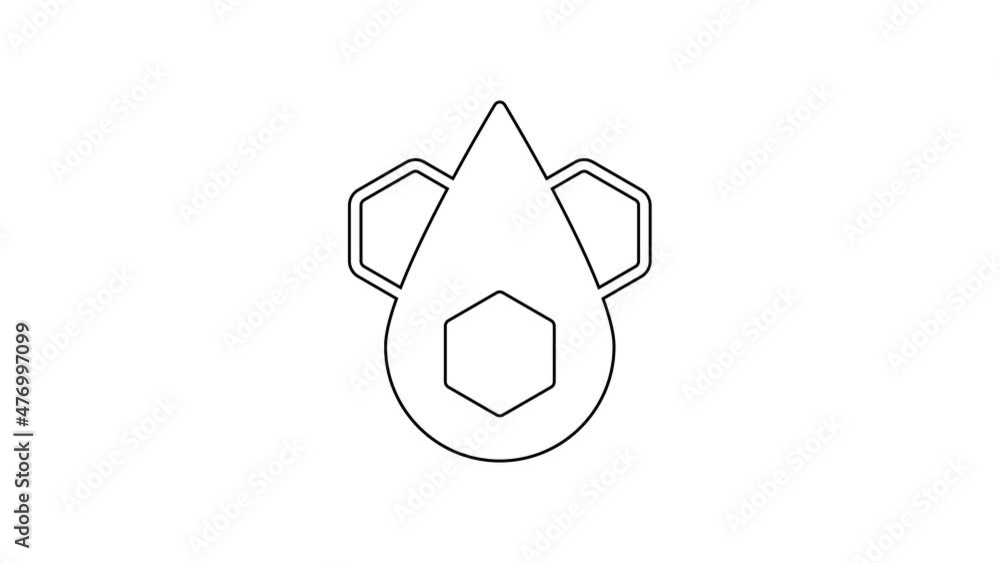 Black line Honeycomb icon isolated on white background. Honey cells symbol. Sweet natural food. 4K Video motion graphic animation Black line Honeycomb icon isolated on white background. Honey cells symbol. Sweet natural food. 4K Video motion graphic animation