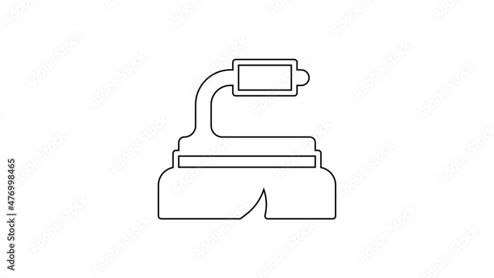 Black line Brush for cleaning icon isolated on white background. Cleaning service concept. 4K Video motion graphic animation Black line Brush for cleaning icon isolated on white background. Cleaning service concept. 4K Video motion graphic animation