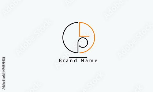 PL LP P L abstract vector logo monogram template