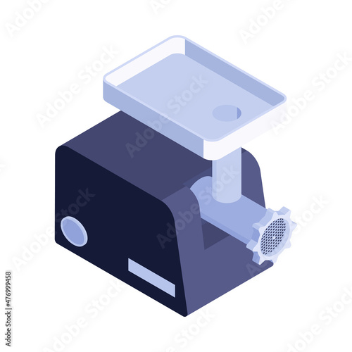 Meat Mincer Isometric Composition
