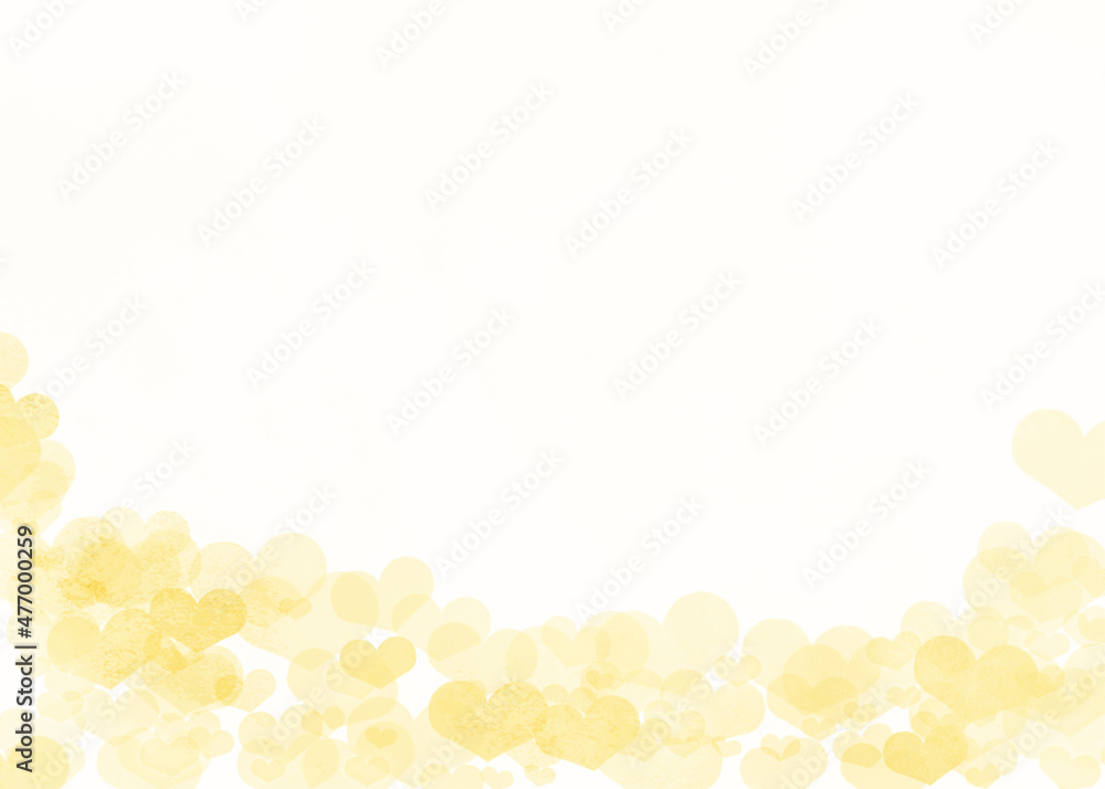 Cute heart background illustration yellow Ver