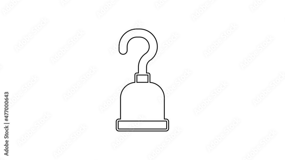 Black line Pirate hook icon isolated on white background. Happy Halloween party. 4K Video motion graphic animation Black line Pirate hook icon isolated on white background. Happy Halloween party. 4K Video motion graphic animation
