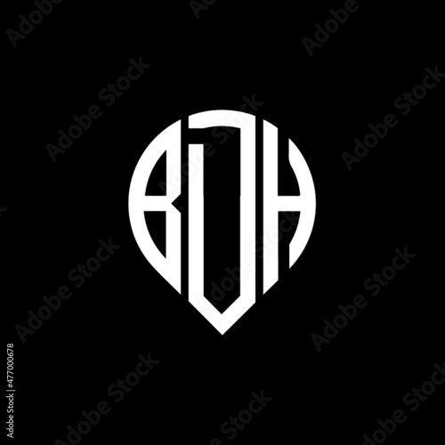 BDH letter logo design on black background. 
BDH circle letter logo design with ellipse shape.
BDH creative initials letter logo concept.BDH logo vector.  photo