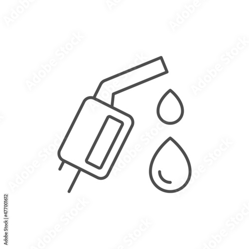 Fuel nozzle line outline icon