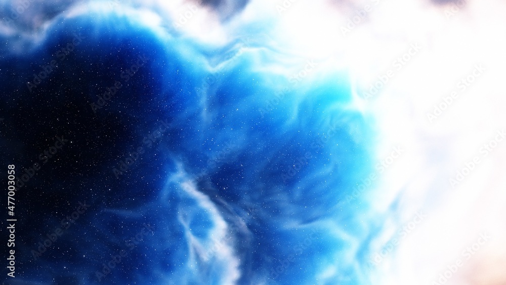 Nebula in space, science fiction wallpaper, stars and galaxy, 3d illustration