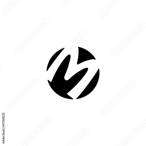 MO or M and O, Abstract monogram logo design in circle shape 