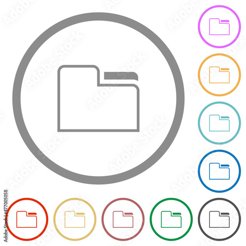 Tab folder outline flat icons with outlines