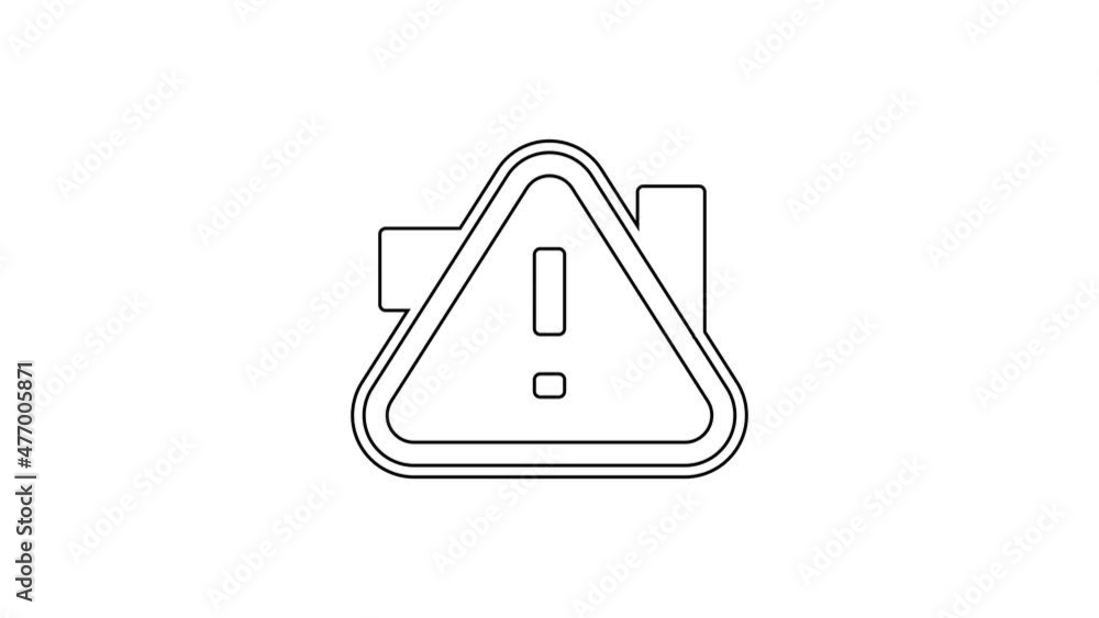 Black line Exclamation mark in triangle icon isolated on white background. Hazard warning sign, careful, attention, danger warning important. 4K Video motion graphic animation Black line Exclamation mark in triangle icon isolated on white background. Hazard warning sign, careful, attention, danger warning important. 4K Video motion graphic animation
