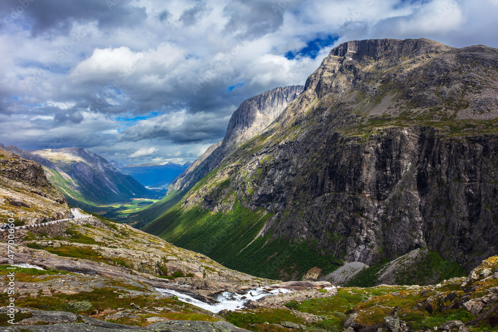 Norway troll road, mountain route of Trollstigen Norway troll road, mountain route of Trollstigen