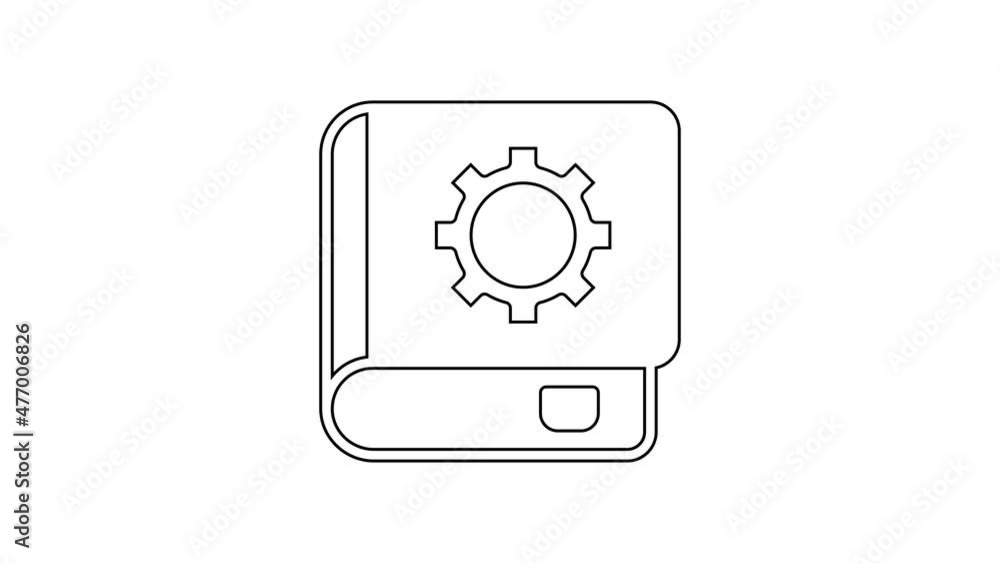 Black line User manual icon isolated on white background. User guide book. Instruction sign. Read before use. 4K Video motion graphic animation Black line User manual icon isolated on white background. User guide book. Instruction sign. Read before use. 4K Video motion graphic animation