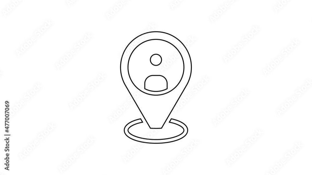 Black line Taxi client icon isolated on white background. 4K Video motion graphic animation Black line Taxi client icon isolated on white background. 4K Video motion graphic animation