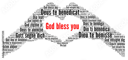 God bless you word cloud in different languages 
