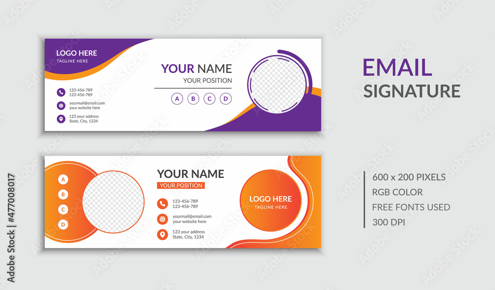 Corporate email signature template design layout Corporate email signature template design layout