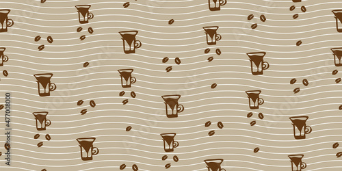 A coffee making drips seamless vector pattern photo