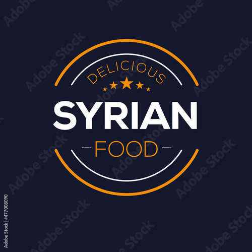 Creative (Syrian food) logo, sticker, badge, label, vector illustration.