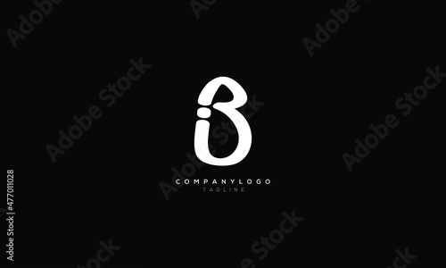BI IB Abstract initial monogram letter alphabet logo design