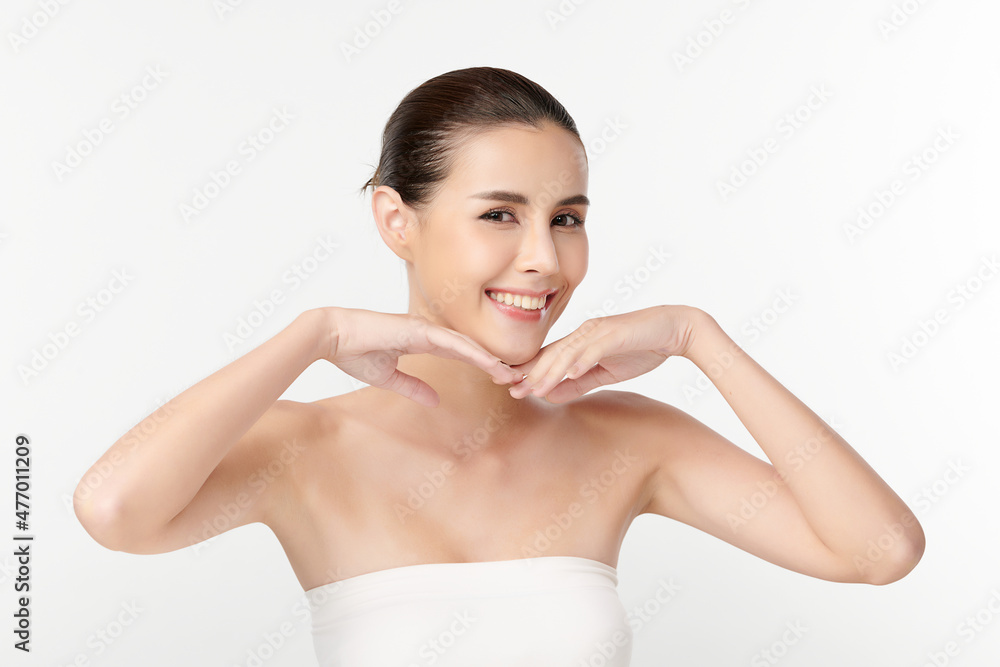 Beautiful young asian woman with clean fresh skin on white background, Face care, Facial treatment, Cosmetology, beauty and spa, Asian women portrait. Beautiful young asian woman with clean fresh skin on white background, Face care, Facial treatment, Cosmetology, beauty and spa, Asian women portrait.