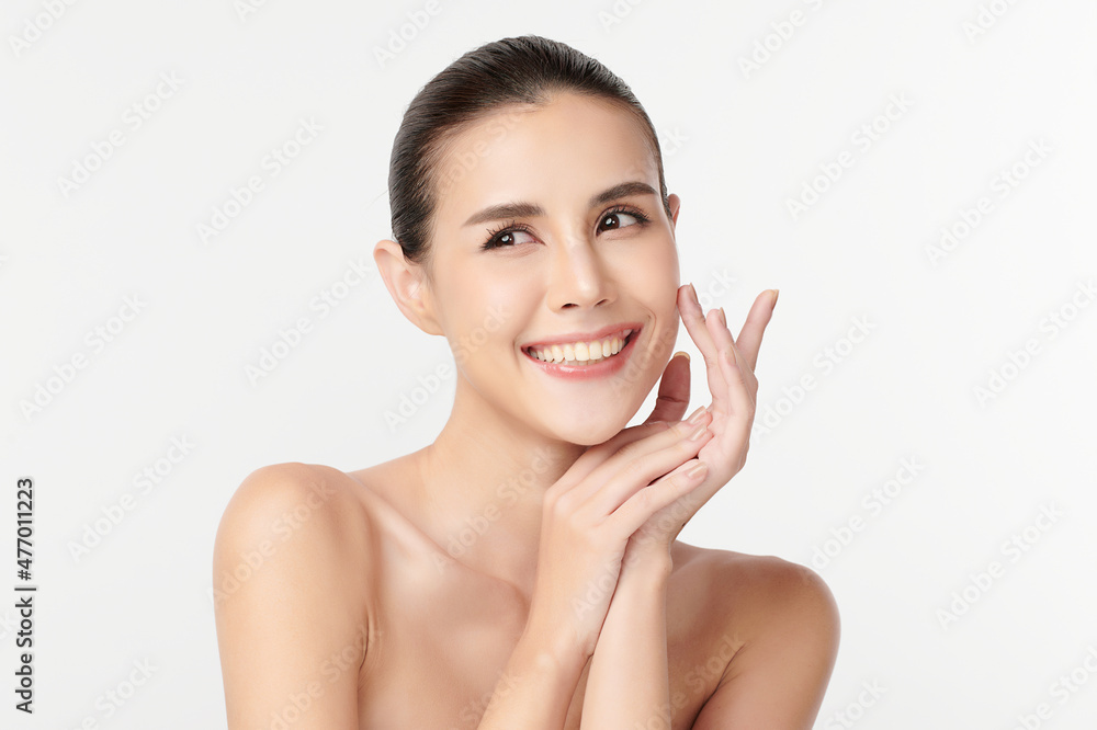 Beautiful young asian woman with clean fresh skin on white background, Face care, Facial treatment, Cosmetology, beauty and spa, Asian women portrait. Beautiful young asian woman with clean fresh skin on white background, Face care, Facial treatment, Cosmetology, beauty and spa, Asian women portrait.