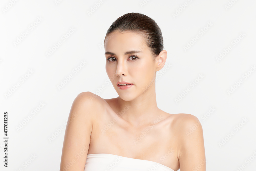 Beautiful young asian woman with clean fresh skin on white background, Face care, Facial treatment, Cosmetology, beauty and spa, Asian women portrait. Beautiful young asian woman with clean fresh skin on white background, Face care, Facial treatment, Cosmetology, beauty and spa, Asian women portrait.