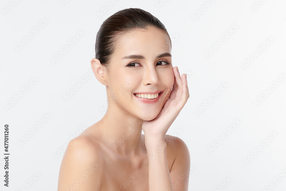 Beautiful young asian woman with clean fresh skin on white background, Face care, Facial treatment, Cosmetology, beauty and spa, Asian women portrait. Beautiful young asian woman with clean fresh skin on white background, Face care, Facial treatment, Cosmetology, beauty and spa, Asian women portrait.