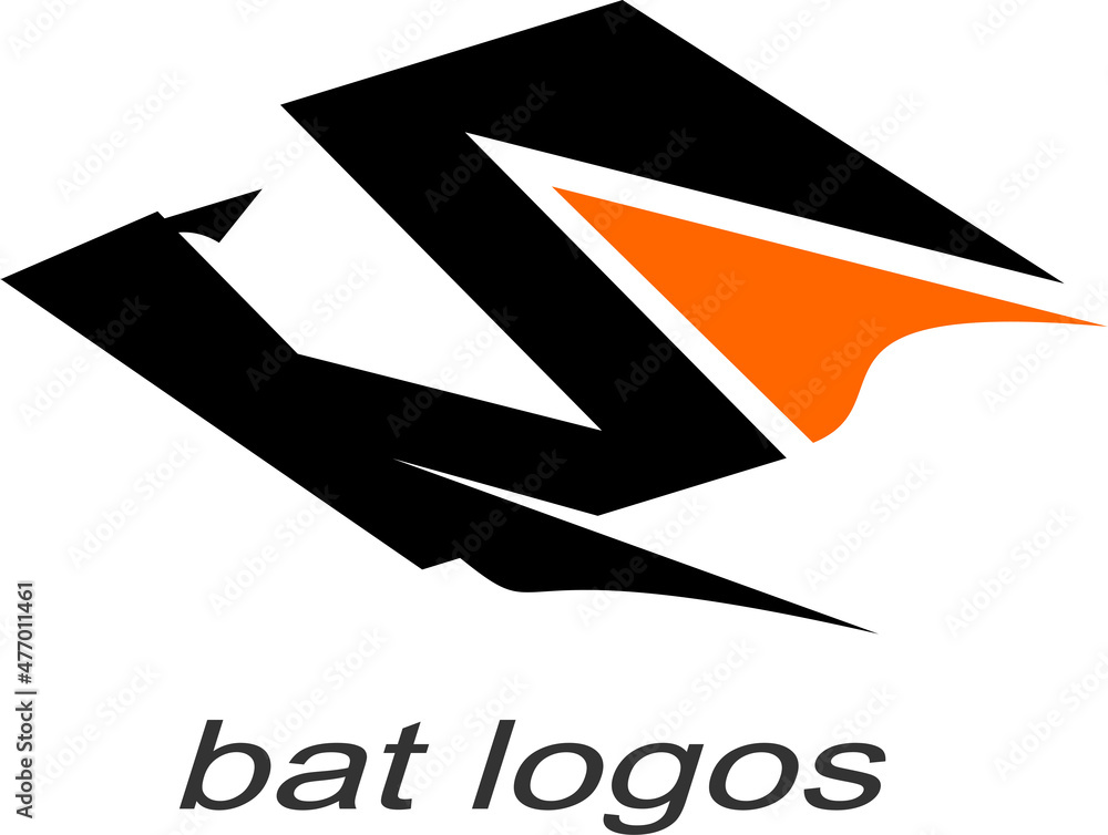 Obraz premium flying bat logo simple