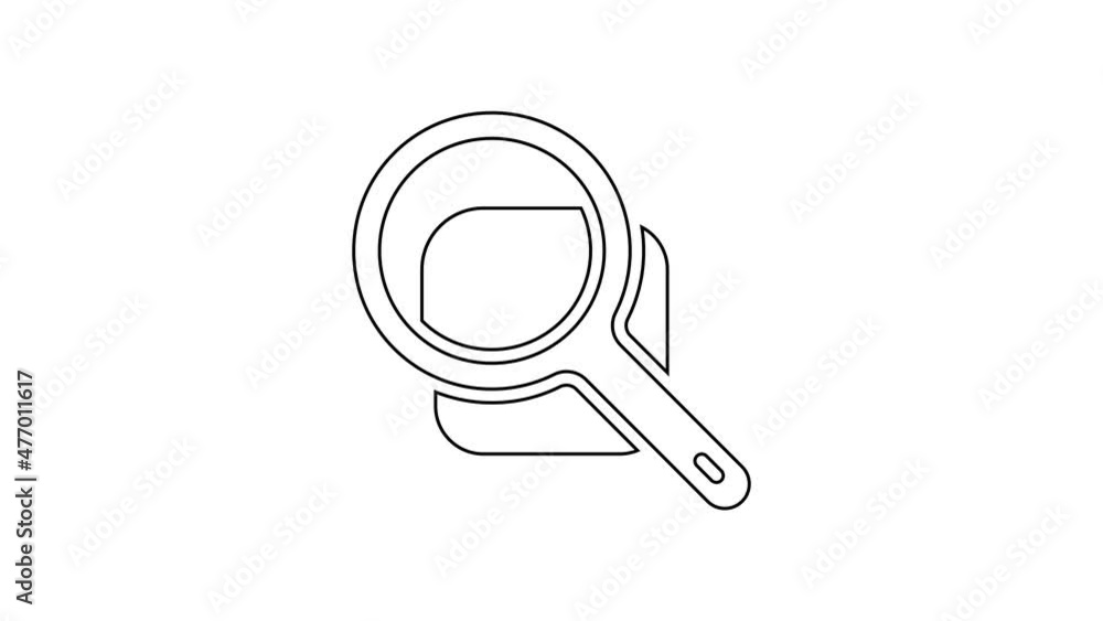 Black line Magnifying glass icon isolated on white background. Search, focus, zoom, business symbol. 4K Video motion graphic animation Black line Magnifying glass icon isolated on white background. Search, focus, zoom, business symbol. 4K Video motion graphic animation