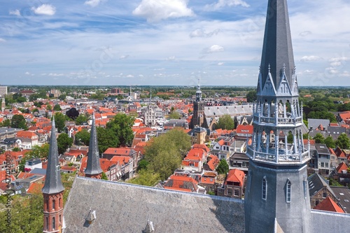 Obraz na płótnie Church cityscape of Gouda, cheese capital of Netherlands w salonie