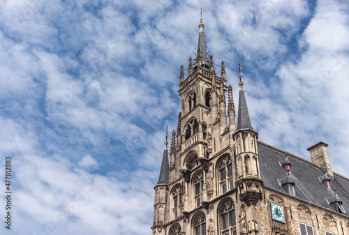 Obraz na płótnie Town Hall of Gouda, popular tourist destination, cheese capital town of Netherlands w salonie