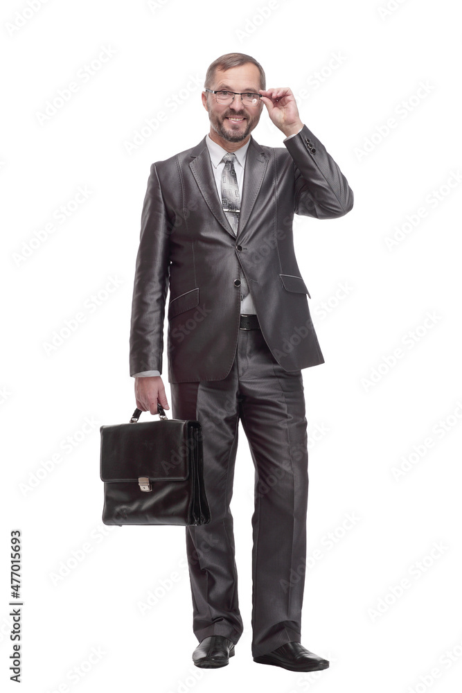 Executive business man with a leather briefcase. Executive business man with a leather briefcase.