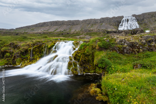 Famous scenic Dynjandi waterfall  Westfjords  Iceland. 