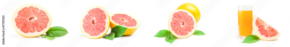 Set of pumelo isolated on a white background Set of pumelo isolated on a white background