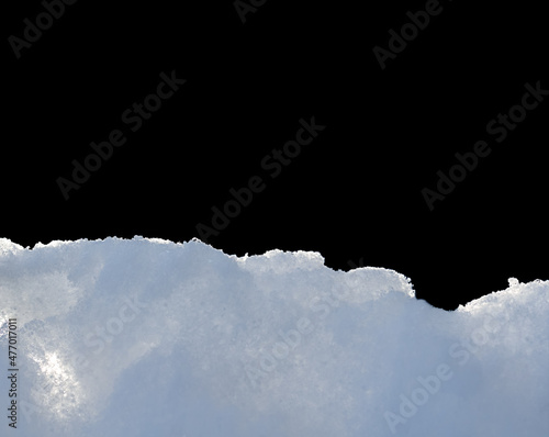 White snow edge to be used as foreground border or frame for Christmas background image