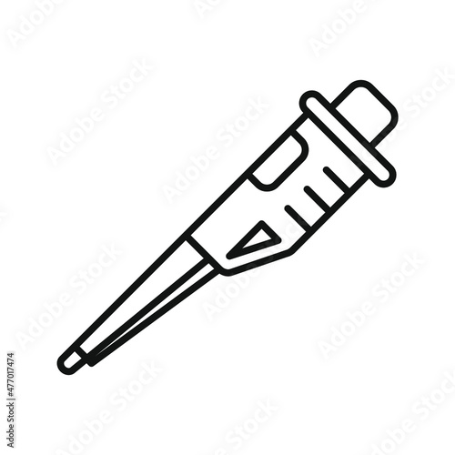 micropipette for research, laboratory equipment icon vector