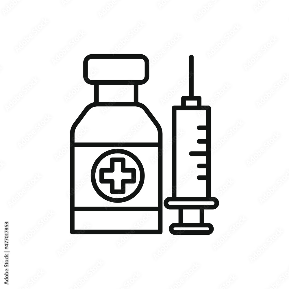 Obraz premium medicine bottle and syringe icon vector