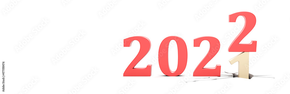 Happy New Year Background. Start to 2022. 3D illustration Happy New Year Background. Start to 2022. 3D illustration