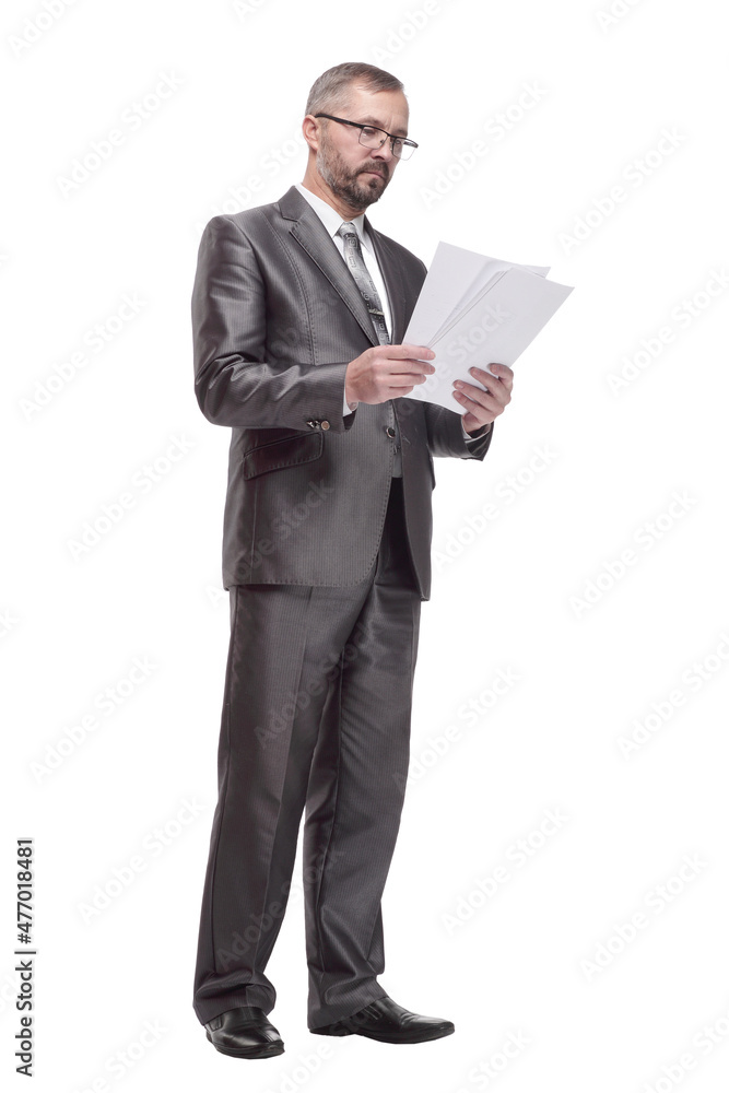 Executive business man with documents. isolated on a white background. Executive business man with documents. isolated on a white background.