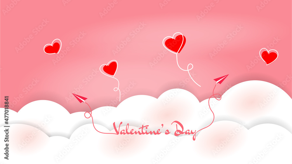 heart shaped lines on clouds love background valentines day heart shaped lines on clouds love background valentines day