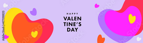 Creative concept of Happy Valentines Day web banner. Modern Design template with liquid hearts in modern overlay style for celebration and decoration, branding, card, cover, label, poster, sale