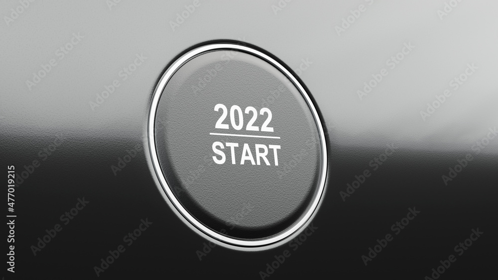 Start 2022. Happy New Year button. 3D illustration Start 2022. Happy New Year button. 3D illustration