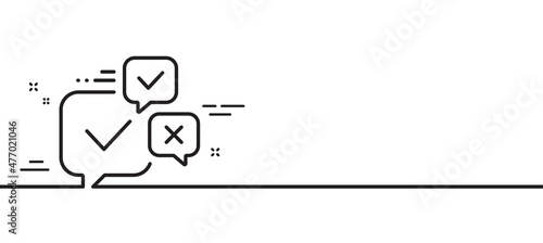 Online voting line icon. Internet vote sign. Web election symbol. Minimal line illustration background. Online voting line icon pattern banner. White web template concept. Vector