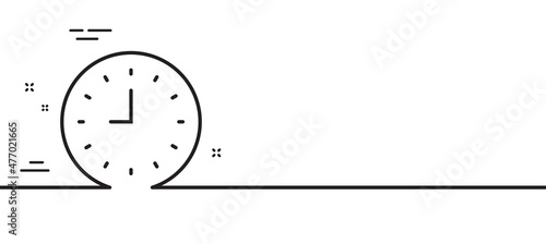 Clock line icon. Time sign. Office Watch or Timer symbol. Minimal line illustration background. Clock line icon pattern banner. White web template concept. Vector