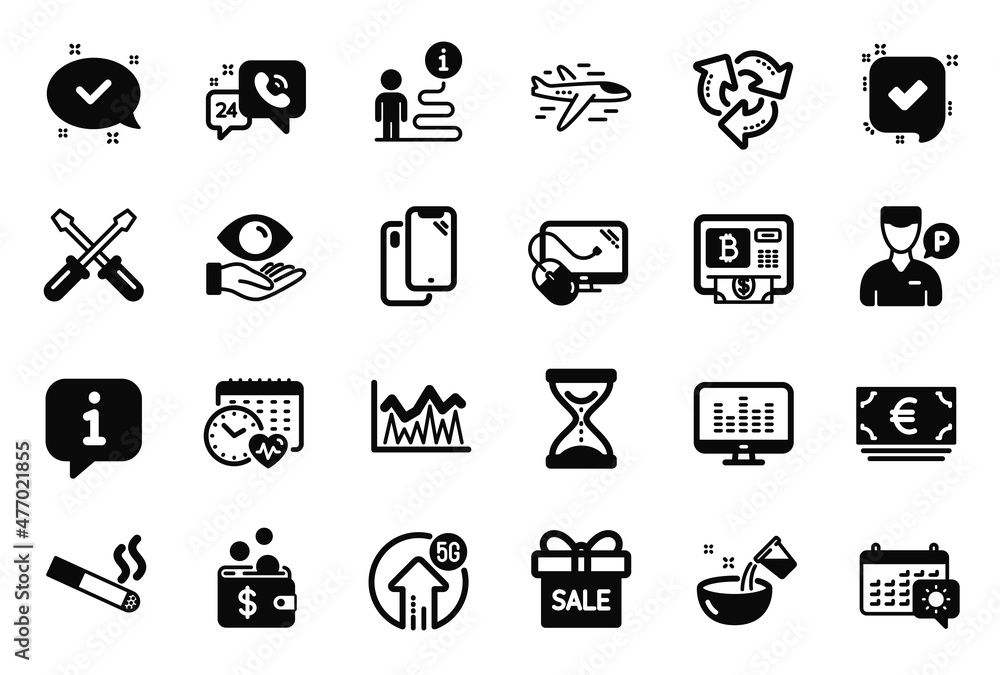 Vector Set of Business icons related to Approved, Time hourglass and Confirmed icons. Sale offer, Cooking water and Airplane signs. Cardio calendar, Valet servant and Bitcoin atm. Smoking. Vector Vector Set of Business icons related to Approved, Time hourglass and Confirmed icons. Sale offer, Cooking water and Airplane signs. Cardio calendar, Valet servant and Bitcoin atm. Smoking. Vector