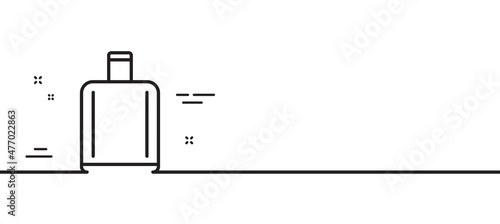 Airport baggage reclaim line icon. Airplane luggage sign. Flight checked bag symbol. Minimal line illustration background. Baggage reclaim line icon pattern banner. White web template concept. Vector