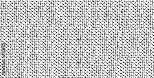 Vector fabric texture. Distressed texture of weaving fabric. Grunge background. Abstract halftone vector illustration. Overlay to create interesting effect and depth. Black isolated on white. EPS10.