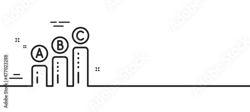 Graph line icon. Column chart sign. Ab test diagram symbol. Minimal line illustration background. Graph chart line icon pattern banner. White web template concept. Vector