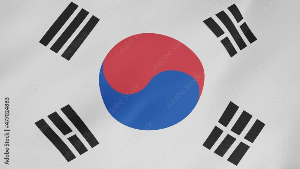 Bandera animada, Corea del Sur. 4K Bandera animada, Corea del Sur. 4K