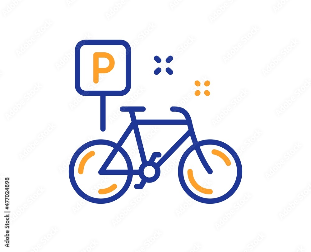Bike line icon. Bicycle parking sign. Urban traffic symbol. Colorful thin line outline concept. Linear style bike icon. Editable stroke. Vector Bike line icon. Bicycle parking sign. Urban traffic symbol. Colorful thin line outline concept. Linear style bike icon. Editable stroke. Vector