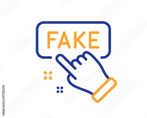 Fake information line icon. Propaganda conspiracy sign. Web wrong truth symbol. Colorful thin line outline concept. Linear style fake information icon. Editable stroke. Vector